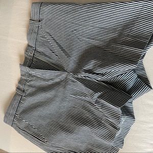 Blue and white striped shorts